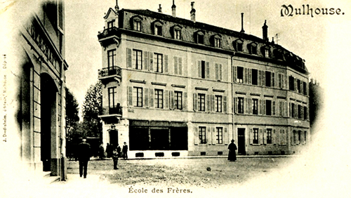 Début du XXème siècle - École des FrèresPorte du Miroir à Mulhouse (Carte postale)