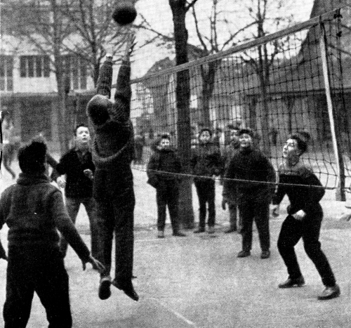 1962 - Volleyball dans la cour