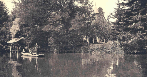 1935 - Barque sur l'Ill devant le château de Werde